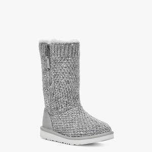 Ugg Sequin Knit Kids Classic Boots Grey (1452KICQX)